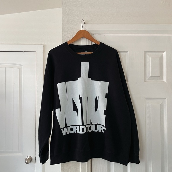 Justin Bieber Justice World Tour Sweatshirt Mens Size XXL Long Sleeve Crewneck - Picture 1 of 4